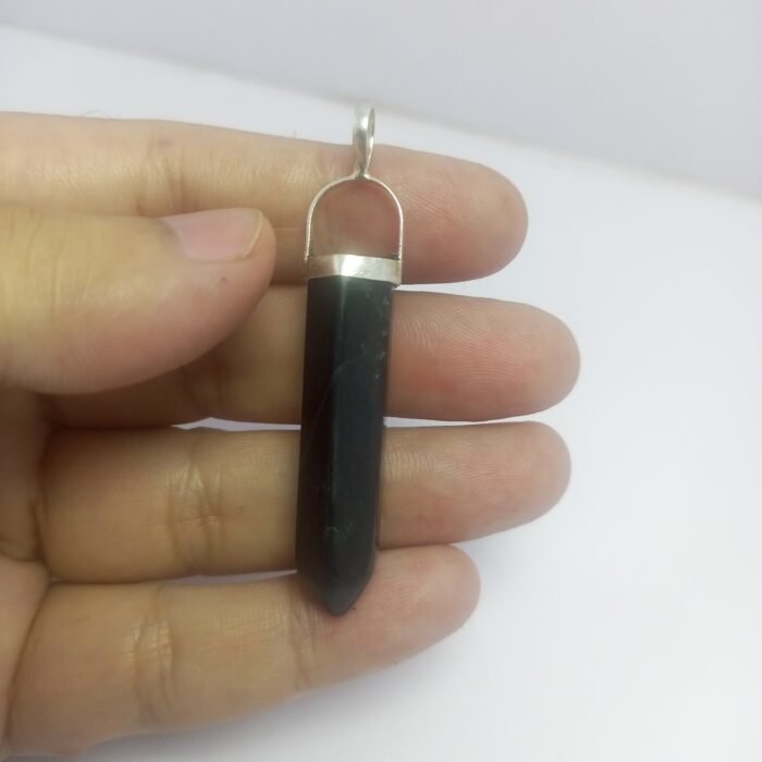 Natural Black Serpentine Pendant 925 Sterling Silver 50.20ct Pakistan - Image 3