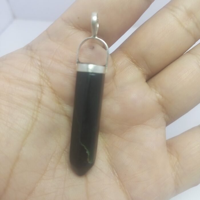 Natural Black Serpentine Pendant 925 Sterling Silver 50.20ct Pakistan - Image 4