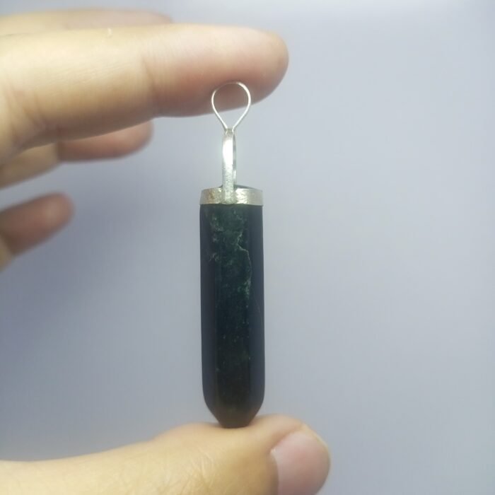 Natural Black Serpentine Pendant 925 Sterling Silver 50.20ct Pakistan - Image 6