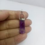Natural Amethyst Sterling Silver Pendant Pakistan Origin Polished Purple Quartz 925 Jewelry