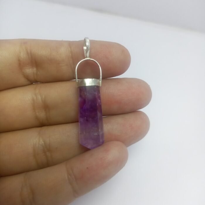 Natural Amethyst Pendant 925 Sterling Silver Purple Gem 27.30ct Pakistan - Image 3
