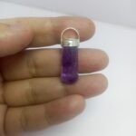 Natural Amethyst Sterling Silver Pendant Pakistan Origin Polished Purple Quartz 925 Jewelry