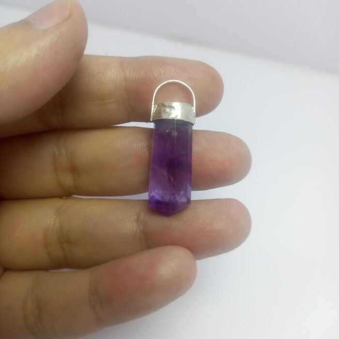 Natural Amethyst Pendant 925 Sterling Silver Purple Gem 27.30ct Pakistan - Image 3