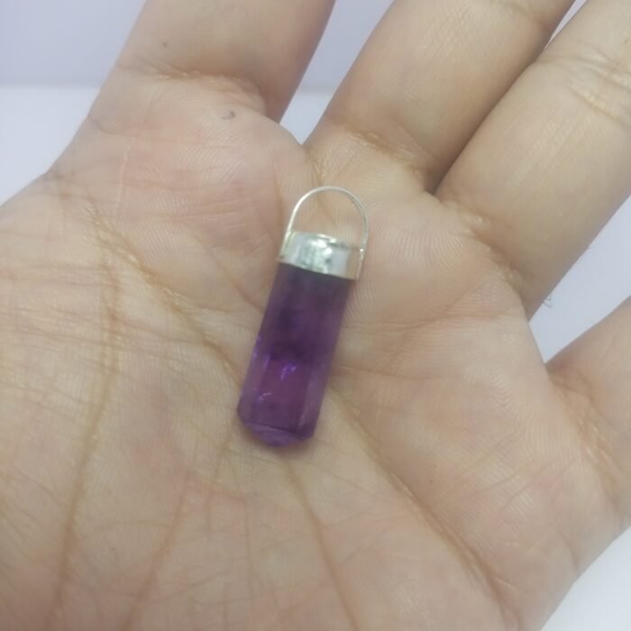 Natural Amethyst Pendant 925 Sterling Silver Purple Gem 27.30ct Pakistan - Image 4