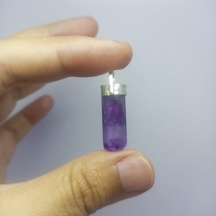 Natural Amethyst Pendant 925 Sterling Silver Purple Gem 27.30ct Pakistan - Image 6
