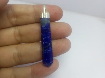 Natural Lapis Lazuli Silver Pendant Afghanistan Origin Polished Blue Pyrite 925 Jewelry