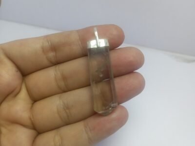 Natural Quartz Sterling Silver Pendant Pakistan Origin Polished Clear Rock Crystal 925 Jewelry