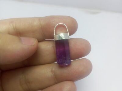 Natural Amethyst Sterling Silver Pendant Pakistan Origin Polished Purple Quartz 925 Jewelry