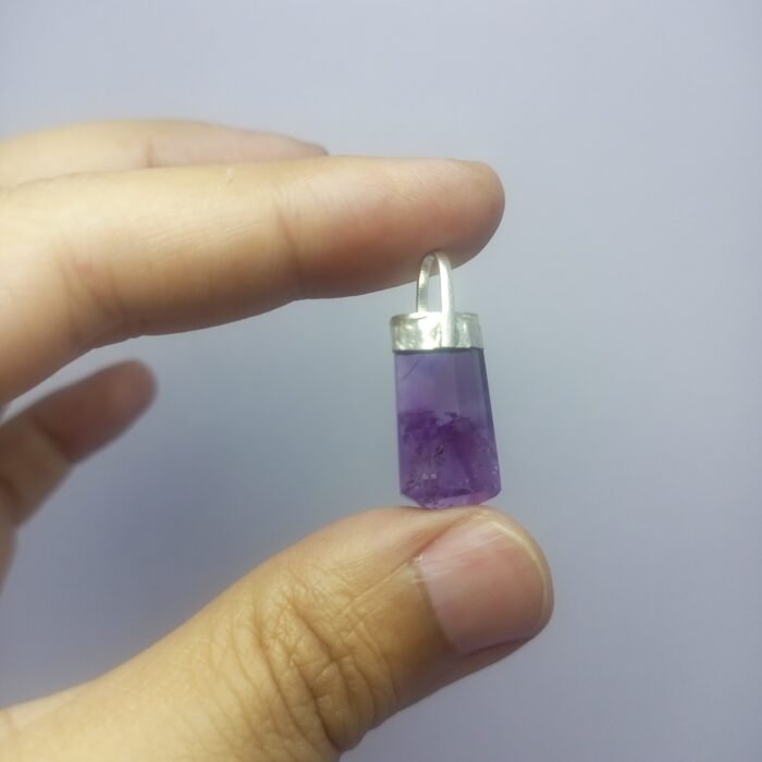 Natural Amethyst Pendant 925 Sterling Silver Purple Gem 27.30ct Pakistan - Image 8