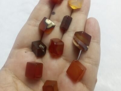 10 Pieces Natural Agate Gemstone Lot Pakistan Origin Polished Square