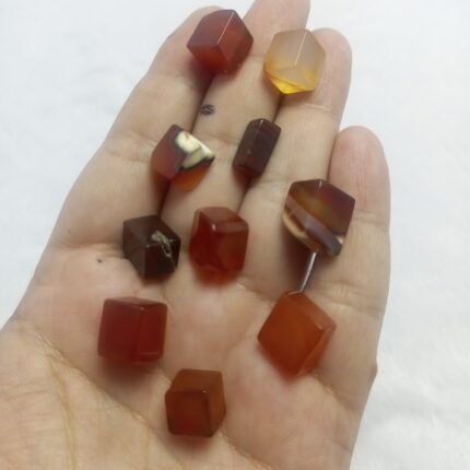 10 Pieces Natural Agate Gemstone Lot Pakistan Origin Polished Square