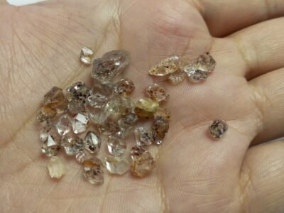Natural Petroleum Quartz Rough Crystal Pakistan Origin Carbon Inclusions Mineral Specimen