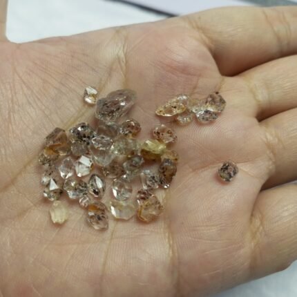 Natural Petroleum Quartz Rough Crystal Pakistan Origin Carbon Inclusions Mineral Specimen