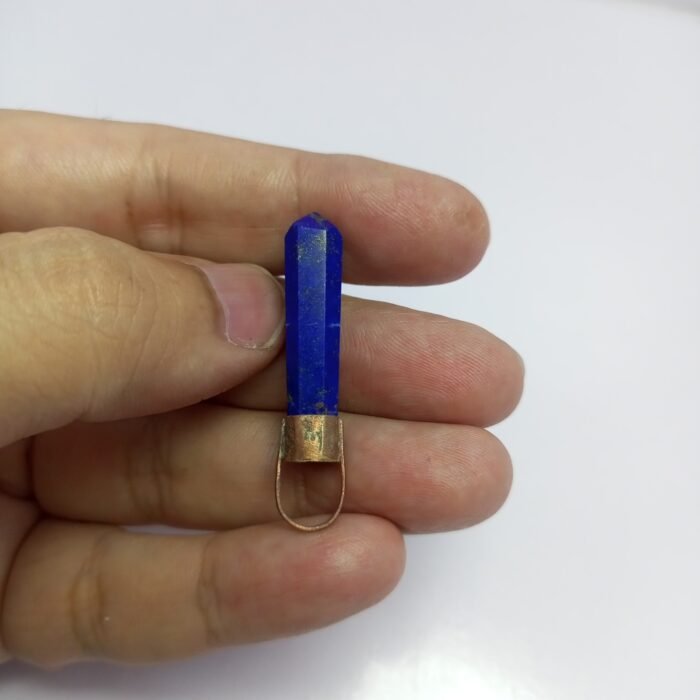 Natural Lapis Lazuli Crystal Pendant Handmade Copper Antique Style - Image 5
