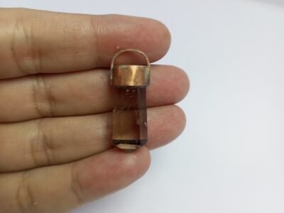 Natural Golden Rutile Quartz Copper Pendant Pakistan Origin Rutilated Quartz Antique Style Jewelry