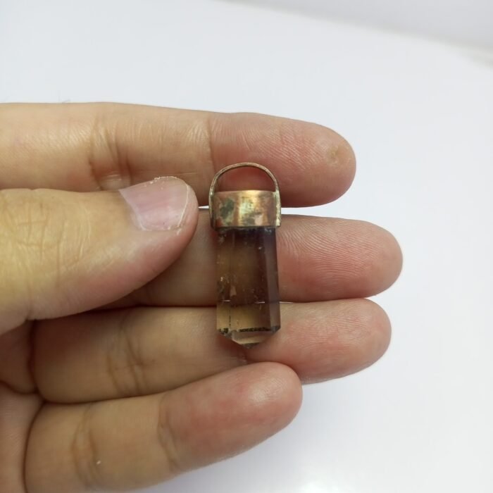 Natural Golden Rutile Quartz Pendant Handmade Copper Antique - Image 3