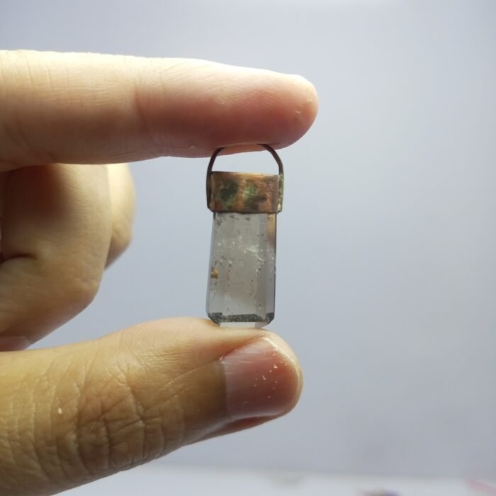 Natural Golden Rutile Quartz Pendant Handmade Copper Antique - Image 4