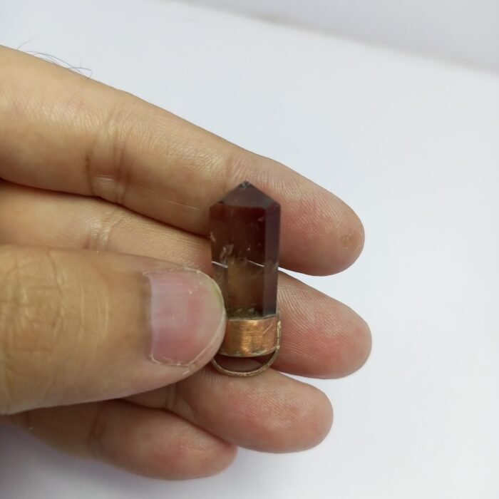 Natural Golden Rutile Quartz Pendant Handmade Copper Antique - Image 6