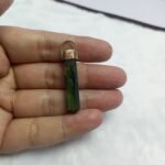 Natural Serpentine Pendant Handmade Copper Antique Style - Image 3