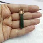 Natural Serpentine Pendant Handmade Copper Antique Style - Image 6