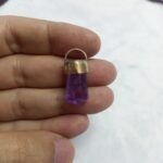 Natural Amethyst Copper Pendant Pakistan Origin Purple Amethyst Stone Vintage Necklace