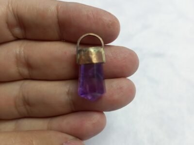 Natural Amethyst Copper Pendant Pakistan Origin Purple Amethyst Stone Vintage Necklace