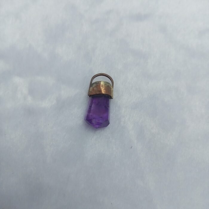 Natural Amethyst Crystal Pendant Handmade Copper Antique Style - Image 9