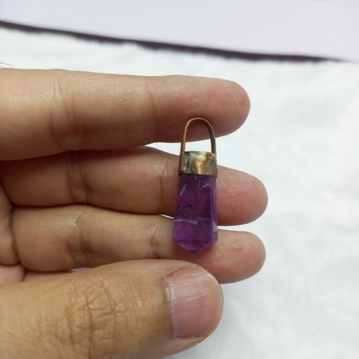 Purple Amethyst Stone Pendant Vintage Style - Image 3