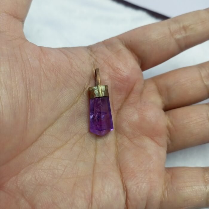 Purple Amethyst Stone Pendant Vintage Style - Image 6