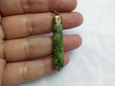 Natural Serpentine Copper Pendant Pakistan Origin Serpentine Green Stone Antique Necklace