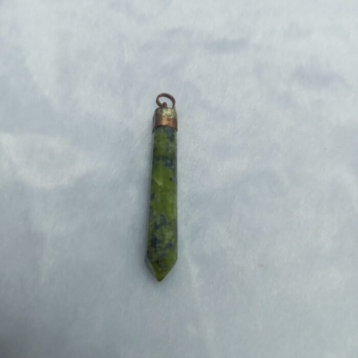 Polished Green Serpentine Pendant Antique Inspired - Image 3