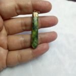 Polished Green Serpentine Pendant Antique Inspired - Image 5
