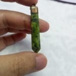 Polished Green Serpentine Pendant Antique Inspired - Image 6