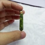 Polished Green Serpentine Pendant Antique Inspired - Image 7