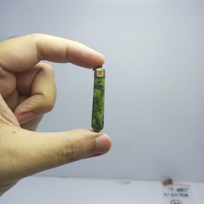 Polished Green Serpentine Pendant Antique Inspired - Image 8