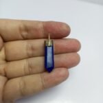 Blue Lapis Statement Pendant Rustic Copper Setting - Image 3