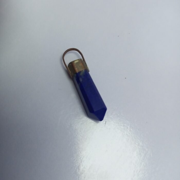 Blue Lapis Statement Pendant Rustic Copper Setting - Image 7
