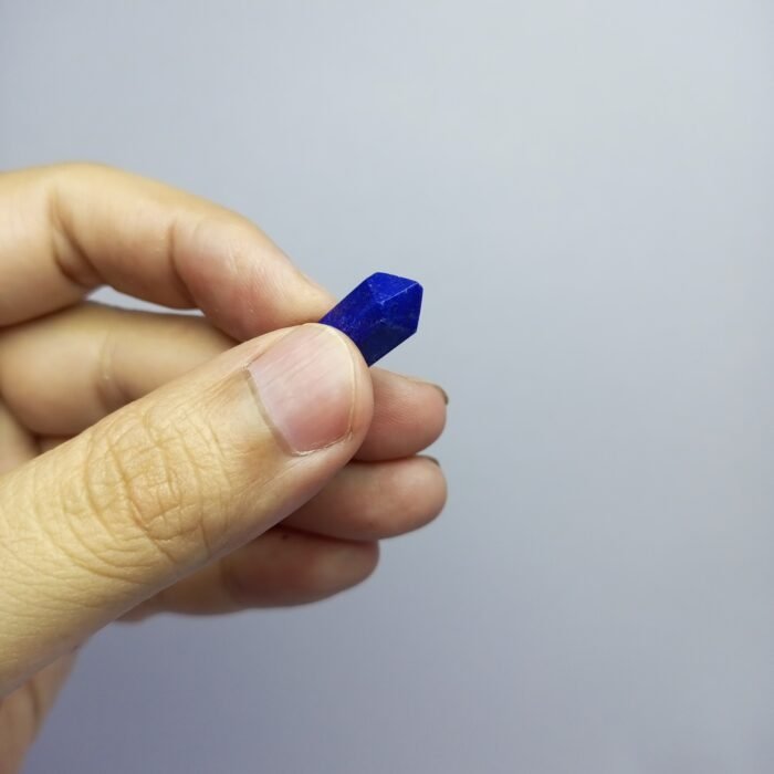 Blue Lapis Statement Pendant Rustic Copper Setting - Image 13