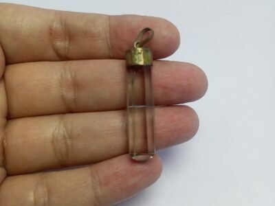 Natural Quartz Black Tourmaline Pendant Pakistan Origin Tourmalinated Quartz Copper Necklace