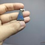 Natural Lapis Lazuli Triangle Pendant 20.70ct Pyrite Afghanistan Faceted - Image 8