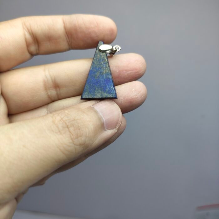 Natural Lapis Lazuli Triangle Pendant 20.70ct Pyrite Afghanistan Faceted - Image 8