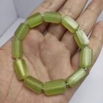 Natural Serpentine Bracelet 163ct Lemon Green Faceted Beads Unisex - Image 6