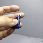 Natural Lapis Lazuli Fan Pendant 55ct Pyrite Afghanistan Stainless Hook - Image 5