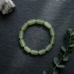 Natural Serpentine Bracelet 163ct Lemon Green Faceted Beads Unisex - Image 3