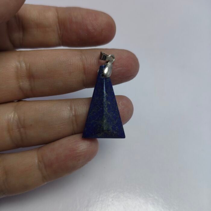Natural Lapis Lazuli Triangle Pendant 20.70ct Pyrite Afghanistan Faceted - Image 5