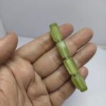 Natural Serpentine Bracelet 163ct Lemon Green Faceted Beads Unisex - Image 8
