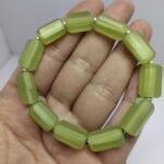 Natural Serpentine Bracelet 163ct Lemon Green Faceted Beads Unisex - Image 7