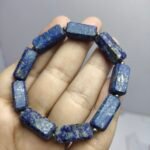 Natural Lapis Lazuli Bracelet 179ct Pyrite White Inclusion Afghanistan