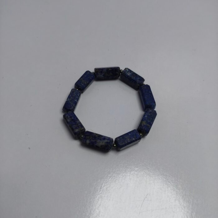 Natural Lapis Lazuli Bracelet 179ct Pyrite White Inclusion Afghanistan - Image 6