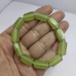 Natural Serpentine Bracelet 163ct Lemon Green Faceted Beads Unisex - Image 5